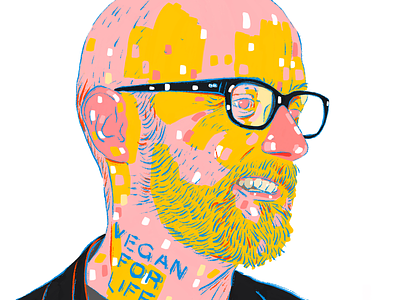 Moby face illustration moby music portrait reklam