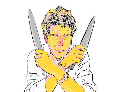 Anthony Bourdain art design face illustration popart portrait