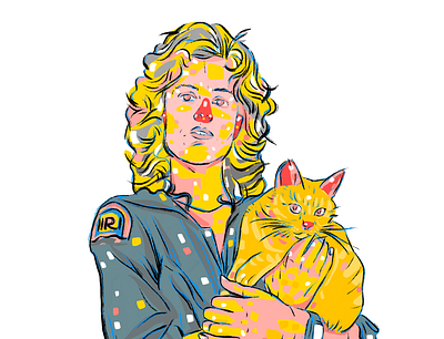 Ripley & Jonesy alien art design face illustration movies popart portrait ripley