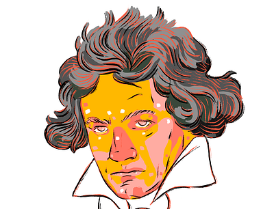 Beethoven art beethoven classicalmusic composer face illustration music popart portrait