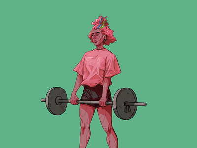 Fitness App Illustration app branding character design digital art fitness illustration ui ux