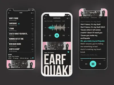 #dailyui #009 Music Player 009 adobe adobe xd app bold branding dailyui dailyui009 dark mode design hip hop mobile music player typography ui ui design user experience user interface ux xd