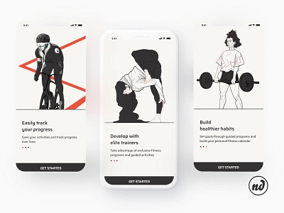 DailyUI 023 Onboarding app branding characterdesign dailyui dailyui023 dailyuichallenge design digital art fitness illustration mobile mockup onboarding people ui ui design uiux user experience ux yoga