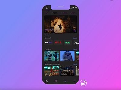 DailyUI 025 TV APP animation app dailyui dailyui025 dailyuichallenge design euphoria hbo mobile netflix ozark peacemaker people prime streaming tv tvapp ui ui design ux