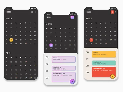 Calendar app calendar dailyui dailyui 038 dailyui038 dailyuichallenge design events figma gradient graphic design list people tasks ui ui design user experience ux xd