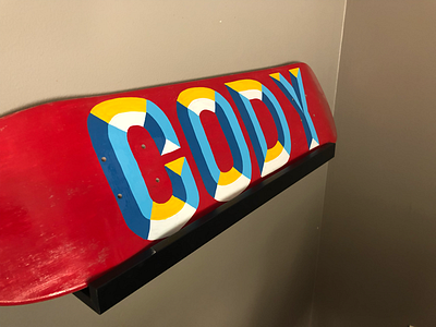 Beveled Skateboard art design painted skateboard typography