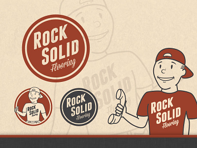 Rock Solid Flooring branding illustration logo vector