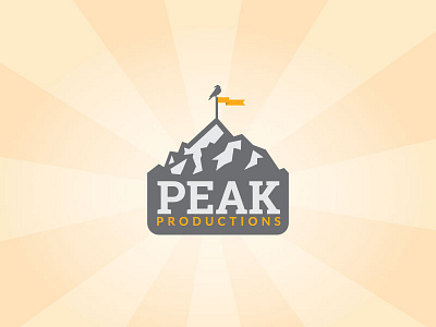 Peak Productions branding crow flag flat illustration logo mountain peak productions vector