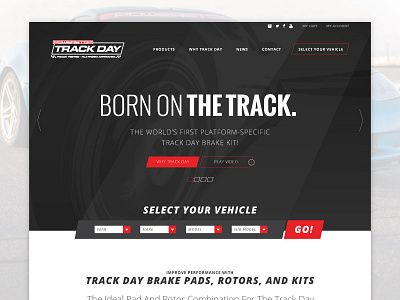 Track Day Mockup auto automotive brakes cars design layout web web design website