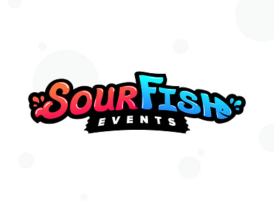 Sour Fish Events candy custom type design events fish gradient graphic design logo sour type typography