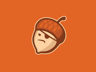 A Tough Nut to Crack acorn autumn branding eyepatch fall illustration nut vector
