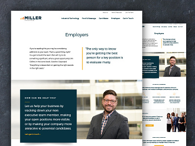 Miller Resource Group :: Employers Page executive icons recruiting talent ui ux web web design