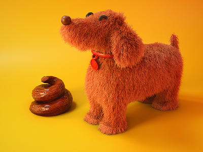 Doggy 3d c4d character clean color creative design doggy illustration image trend