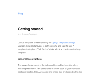 Cactus Blog Template