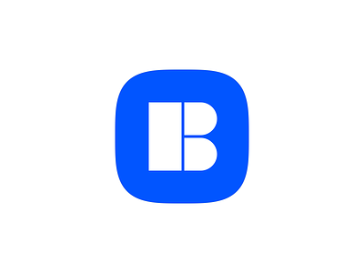 B b letter b logo blue geometry