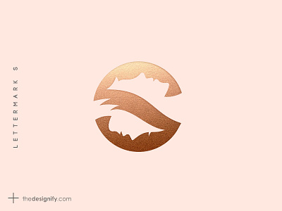 Letter S Logo beauty branding bronze design designs elegant female gold inital letter logo logos logotype male metalic negative space s sale silhouette whitespace