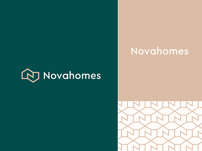 Novahomes abstract branding clever flat home house icon identity letter line logo mark minimal monogram n pattern realestate stroke