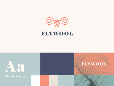 Flywool abstract animal antler branding clever clothing deer flat icon identity line logo mark minimal stroke wild woolen
