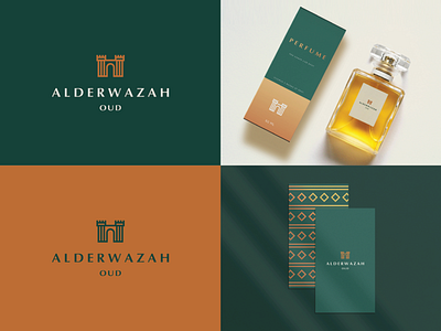 Alderwazah Oud - Branding abstract branding clever elegant flat fort gradient icon identity logo luxury mark minimal package perfume