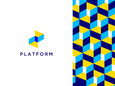 Platform abstract branding clever flat geometry icon identity logo mark minimal platform technology