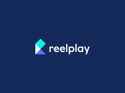 Reelplay abstract branding clever flat geometry icon identity letter logo mark minimal pixel play r technology