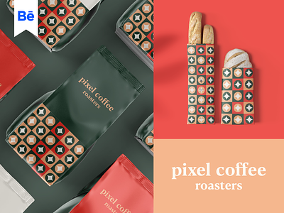 Pixel coffee roasters - Branding abstract branding clever coffee flat icon illustration logo mark minimal pattern