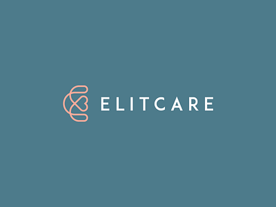 Elitcare abstract branding clever elegant flat heart icon identity letter line logo love mark minimal monogram stroke