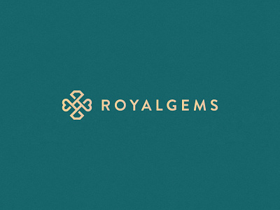 Royalgems abstract branding clever diamond elegant fashion flat gem gold gradient heart icon jewelry line logo luxury mark minimal stroke