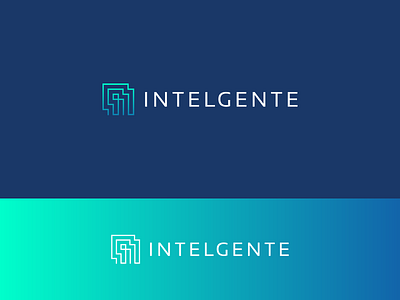 Intelgente abstract ai branding clever flat geometry gradient i icon identity intelligence intelligent letter line logo loop mark minimal stroke