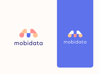mobidata abstract branding clever data flat geometry icon identity letter logo m mark minimal mobile soft tech technology trust typeface ui