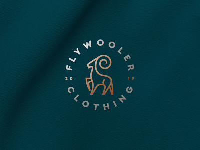 Flywooler clothing animal apparel branding clever clothing deer emblem fashion flat gold ibex icon line logo luxury mark minimal stag stroke