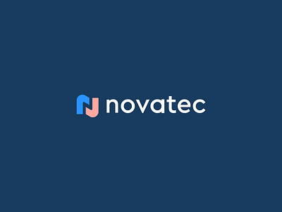 novatec abstract branding clever flat icon identity letter logo mark minimal monogram n negativespace tech technology