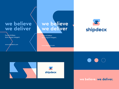 shipdeck - identity system abstract arrow branding clever delivery flat forward icon identity letter logo mark minimal negativespace pattern s shipping technology