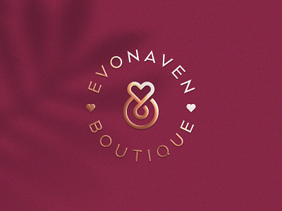 Evonaven Boutique abstract apparel branding clever clothing elegant fashion flat gold gradient heart icon identity letter line logo luxury mark minimal premium
