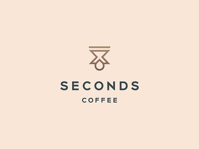 Seconds coffee abstract branding cafe clever coffee drink drop elegant flat gradient hourglass icon identity line logo luxury mark minimal time typeface