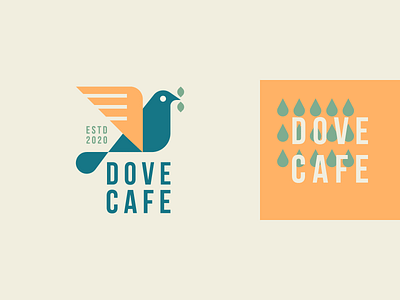 Dove cafe abstract animal bird branding cafe clever coffee dove drop feather flat geometry icon identity leaf logo mark minimal pattern wild