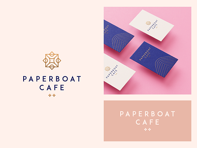 Paperboat cafe visual identity abstract branding cafe card clever coffee elegant fashion flat gradient icon identity letter logo luxury mark minimal pattern premium restaurant