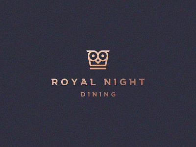Royal night dining abstract animal branding cafe clever crown elegant flat food gradient icon identity king line logo luxury mark minimal owl restaurant