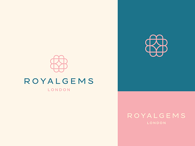 Royalgems abstract branding clever elegant elite fashion flat geometry heart icon identity line logo love luxury mark minimal star stroke typeface