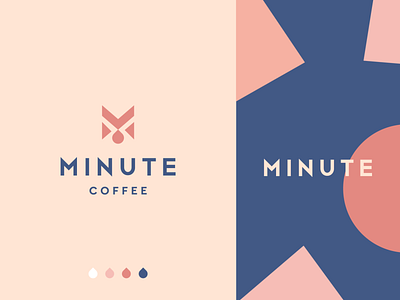 Minute Coffee branding cafe clever coffee drop edgy flat food geometry icon illustration letter logo m mark minimal monogram pattern time