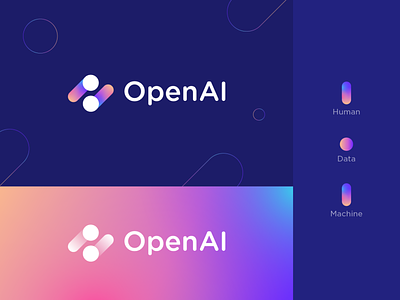 OpenAI - Logo redesign ai branding circle clever data friendly futuristic geometry gradient human icon logo machine mark minimal pattern soft tech technology