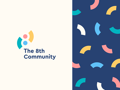 The 8th Community 8 abstract branding clever community flat friendly icon identity letter logo mark minimal negativespace pattern people positive