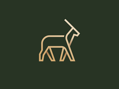 Oryx mark (available for purchase) abstract animal branding clever design elegant flat gradient icon line logo luxury mark minimal premium wild