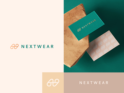 Nextwear Brand Identity abstract apparel branding clever clothing elegant fashion flat icon letter logo luxury mark minimal monogram n pattern premium step
