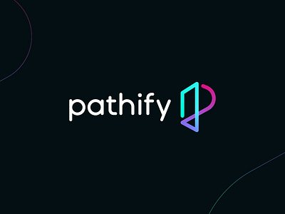 Pathify abstract app branding clever door flat flow gradient icon letter line logo mark minimal monogram p ui web window