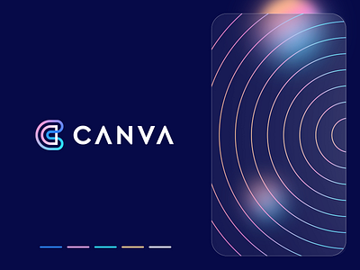 Canva redesign concept abstract branding bubble c clever flat geometry glassmorphism icon identity letter logo mark minimal monogram pattern redesign