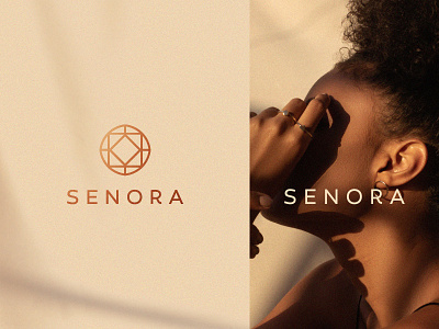 Senora branding clever elegant fashion female flat gem geometry gradient icon jewelry line logo luxury mark minimal stone stroke typeface women