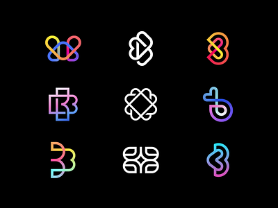 B Exploration branding clever design elegant exploration flat gradient heart icon illustration letter line logo love luxury mark minimal star ui