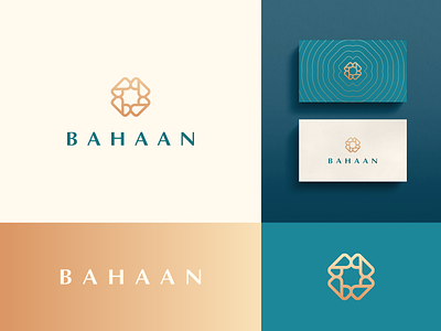 Bahaan Branding b branding clever design elegant fashion geometry gold islamic letter line logo luxury mark minimal monogram pattern premium