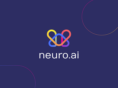 Neuro.ai abstract ai app branding butterflymeye clever design flat gradient icon line logo mark minimal technology ui vision